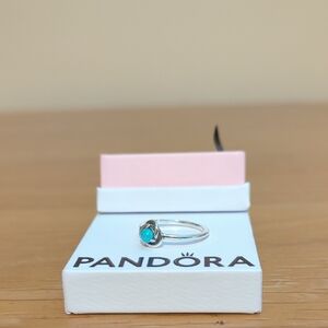 Pandora  December Turquoise Blue Eternity Circle Ring  Size 7 brand new
